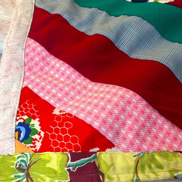 Handmade Other - VTG Handmade Striped Crazy Quilt